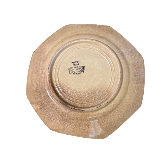 Vintage Octagonal Japanese Plate Hand Painted Floral Design Japan The Prinoon - Picture 4 of 5